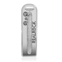 RealRock Crystal Clear podwojny model intymny 34 cm anatomiczny