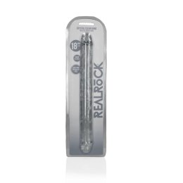 RealRock Crystal Clear podwojny model intymny 45 cm przezroczysty