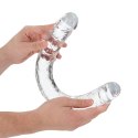 RealRock Crystal Clear podwojny model intymny 45 cm przezroczysty