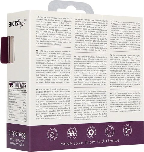 Shots Toys Jajko Wibrujące ze Sterowaniem Pilotem G-Spot Medium Shots Toys Jajko Wibrujące ze Sterowaniem Pilotem G-Spot Medium