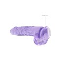 RealRock Crystal Clear 23 cm - model z przyssawką i anatomicznymi detalami