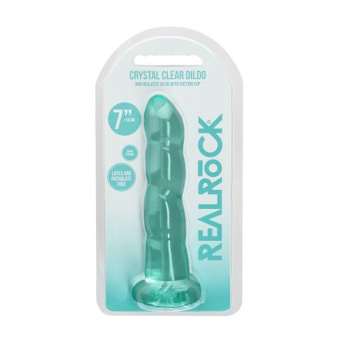 RealRock Crystal Clear Karbowane 17 cm - model intymny z przyssawką RealRock Crystal Clear Karbowane 17 cm - model intymny z przyssawką