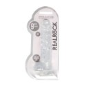 RealRock Crystal Clear - Model z anatomicznymi kulkami 25 cm z przyssawką