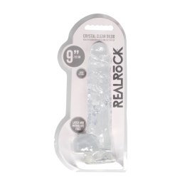 RealRock Crystal Clear - Model z anatomicznymi kulkami 25 cm z przyssawką
