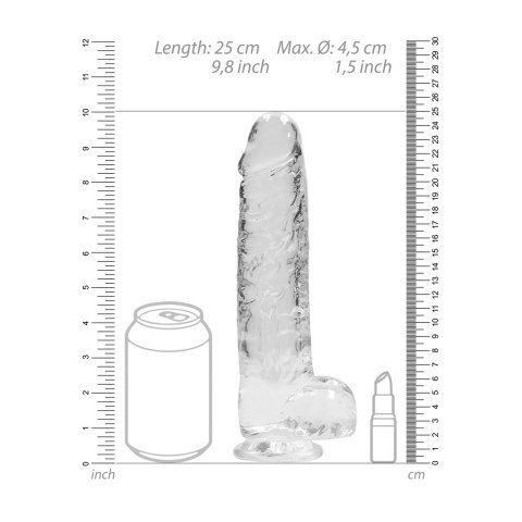 RealRock Crystal Clear - Model z anatomicznymi kulkami 25 cm z przyssawką RealRock Crystal Clear - Model z anatomicznymi kulkami 25 cm z przyssawką
