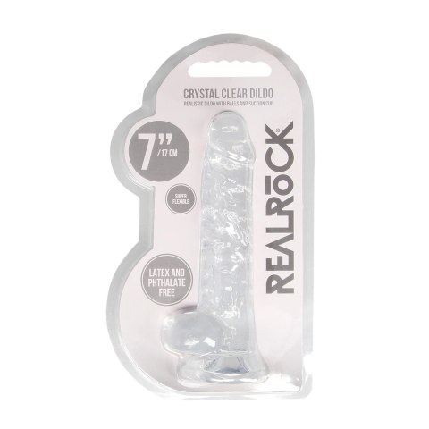 RealRock Crystal Clear model 19 cm z przyssawką - transparentny RealRock Crystal Clear model 19 cm z przyssawką - transparentny
