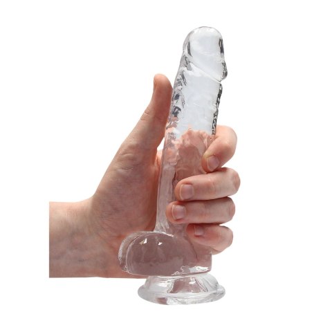 RealRock Crystal Clear model 19 cm z przyssawką - transparentny RealRock Crystal Clear model 19 cm z przyssawką - transparentny