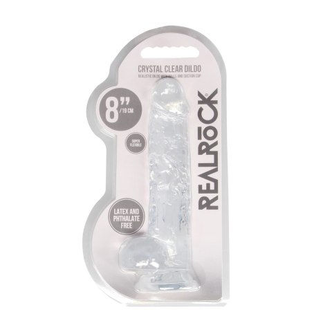RealRock Crystal Clear model 21 cm z anatomiczną podstawą, przezroczysty RealRock Crystal Clear model 21 cm z anatomiczną podstawą, przezroczysty