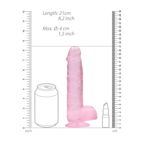 RealRock Crystal Clear model 21 cm z anatomicznymi kulkami i przyssawką RealRock Crystal Clear model 21 cm z anatomicznymi kulkami i przyssawką