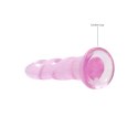 RealRock Crystal Clear model karbowany 17 cm z przyssawką, transparentny