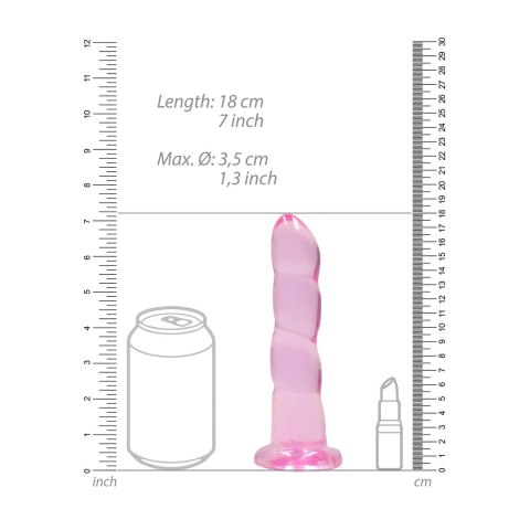 RealRock Crystal Clear model karbowany 17 cm z przyssawką, transparentny RealRock Crystal Clear model karbowany 17 cm z przyssawką, transparentny