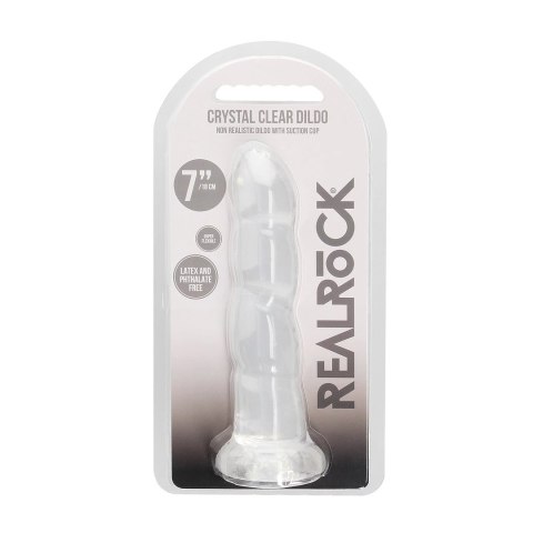 RealRock Crystal Clear model karbowany 17 cm z przyssawką RealRock Crystal Clear model karbowany 17 cm z przyssawką