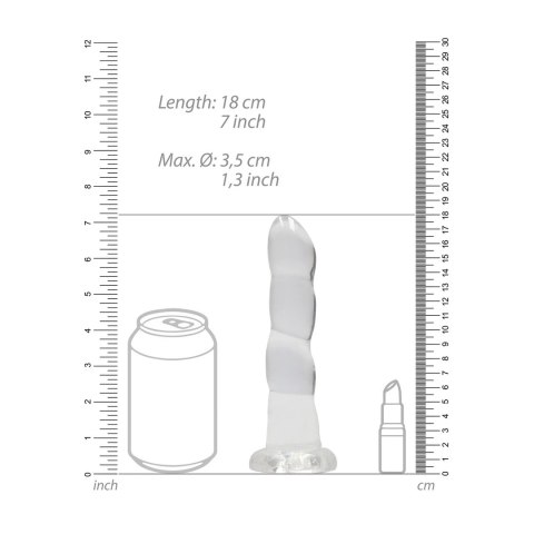 RealRock Crystal Clear model karbowany 17 cm z przyssawką RealRock Crystal Clear model karbowany 17 cm z przyssawką