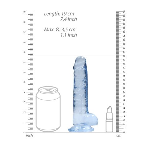 RealRock Crystal Clear model z anatomicznymi kulkami, 19 cm, przezroczysty RealRock Crystal Clear model z anatomicznymi kulkami, 19 cm, przezroczysty