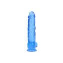 RealRock Crystal Clear model z jądrami, 25,4 cm, transparentny, przyssawka