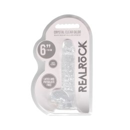 RealRock Crystal Clear model z kulkami, przyssawka, 17 cm, transparentny