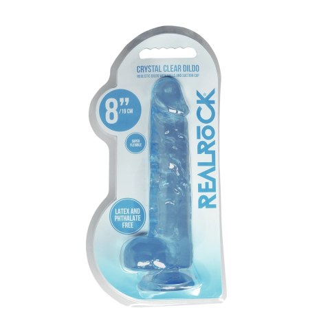 RealRock Crystal Clear model z przyssawką 21 cm przezroczysty RealRock Crystal Clear model z przyssawką 21 cm przezroczysty
