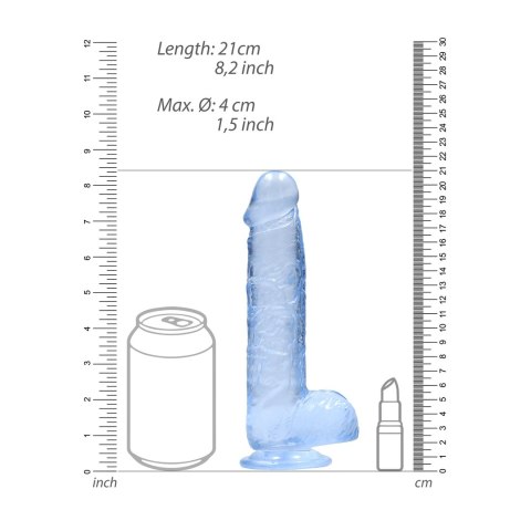 RealRock Crystal Clear model z przyssawką 21 cm przezroczysty RealRock Crystal Clear model z przyssawką 21 cm przezroczysty