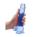 RealRock Crystal Clear model z przyssawką 21 cm przezroczysty