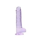 RealRock Crystal Clear model z przyssawką 21 cm transparentny