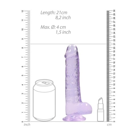 RealRock Crystal Clear model z przyssawką 21 cm transparentny RealRock Crystal Clear model z przyssawką 21 cm transparentny