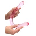 RealRock Crystal Clear podwojny model intymny 42 cm - przezroczysty
