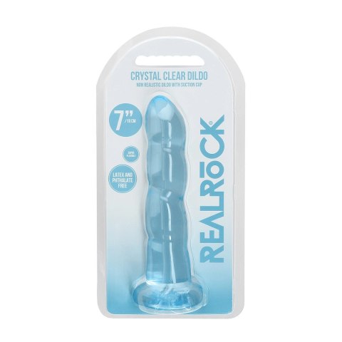 RealRock Dildo Transparentne 17 cm z Przyssawką Powierzchnia Karbowana RealRock Dildo Transparentne 17 cm z Przyssawką Powierzchnia Karbowana