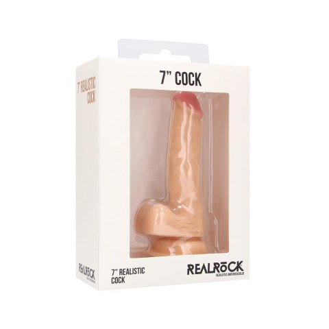 RealRock Model Gumowy 18 cm - Anatomiczna Forma z Przyssawką, Skora RealRock Model Gumowy 18 cm - Anatomiczna Forma z Przyssawką, Skora