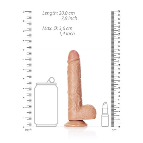 RealRock Model Prosty 18 cm - anatomiczny kształt z przyssawką RealRock Model Prosty 18 cm - anatomiczny kształt z przyssawką