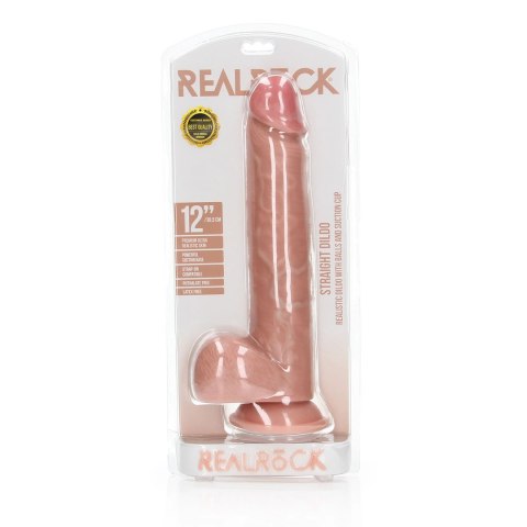 RealRock Model Prosty z Przyssawką i Jądrami 30,5cm - powierzchnia anatomiczna RealRock Model Prosty z Przyssawką i Jądrami 30,5cm - powierzchnia anatomiczna