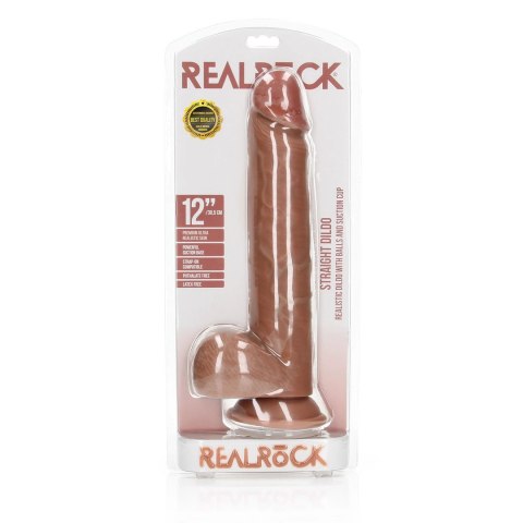 RealRock Naturalny Model Prosty z Przyssawką 30,5 cm - silikonowy RealRock Naturalny Model Prosty z Przyssawką 30,5 cm - silikonowy