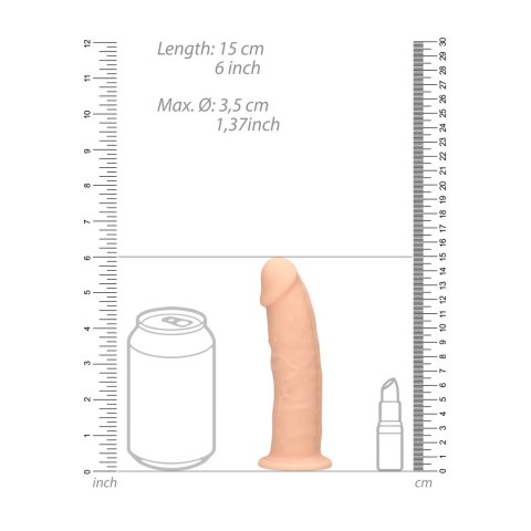 RealRock Ultra silikonowy model intymny 15 cm bez jąder, czarny RealRock Ultra silikonowy model intymny 15 cm bez jąder, czarny