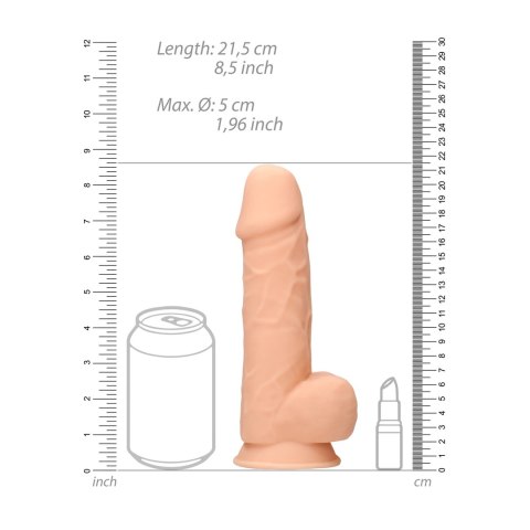 RealRock Ultra silikonowy model z jądrami 21,6 cm przyssawka cielisty RealRock Ultra silikonowy model z jądrami 21,6 cm przyssawka cielisty