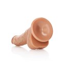 RealRock Zakrzywiony model intymny z jądrami i przyssawką 18 cm