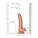 RealRock Zakrzywiony model intymny z jądrami i przyssawką 18 cm