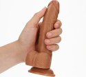 RealRock Zakrzywiony model intymny z jądrami i przyssawką 18 cm
