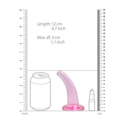 RealRock Zakrzywiony model z przyssawką 11,5 cm przezroczysty RealRock Zakrzywiony model z przyssawką 11,5 cm przezroczysty