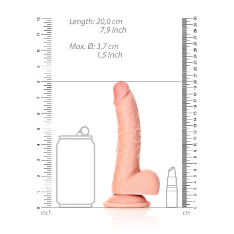 RealRock Zakrzywiony model z przyssawką 18 cm, elastyczny silikon RealRock Zakrzywiony model z przyssawką 18 cm, elastyczny silikon