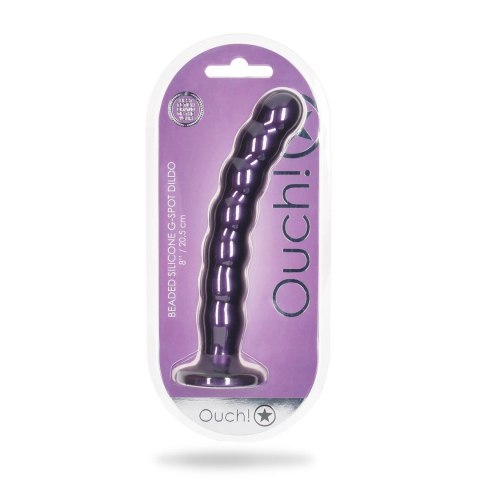 Ouch! Beaded G-Spot 20,5 cm - silikonowy model z przyssawką, fioletowy Ouch! Beaded G-Spot 20,5 cm - silikonowy model z przyssawką, fioletowy