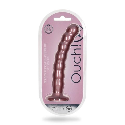 Ouch! Beaded G-Spot Silicone - Model z koralikami, 20,5 cm, metaliczny Ouch! Beaded G-Spot Silicone - Model z koralikami, 20,5 cm, metaliczny