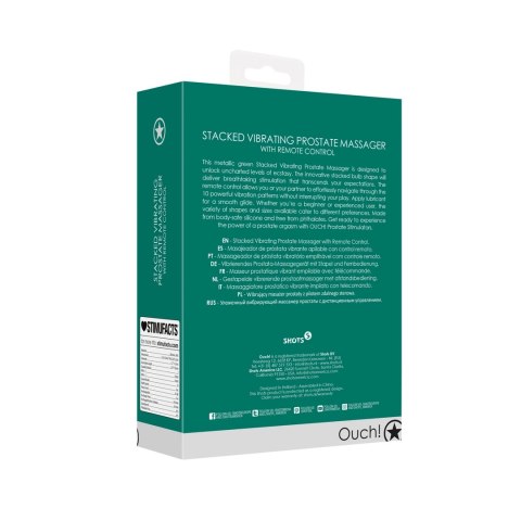 Ouch! Prostate Vibe Green - Masażer prostaty z pilotem bezprzewodowym Ouch! Prostate Vibe Green - Masażer prostaty z pilotem bezprzewodowym