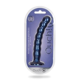 Ouch! Silikonowy model G-Spot z koralikami, przyssawka, 20,5 cm, fioletowy