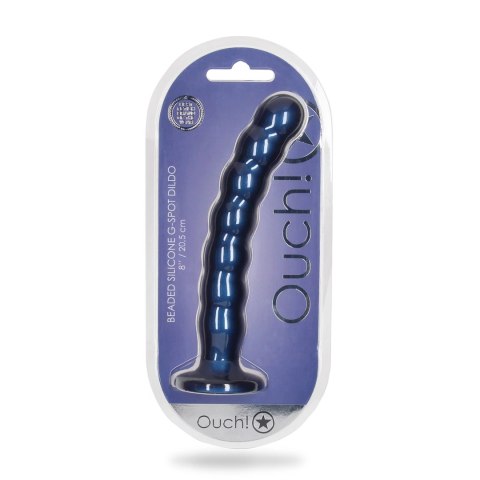 Ouch! Silikonowy model G-Spot z koralikami, przyssawka, 20,5 cm, fioletowy Ouch! Silikonowy model G-Spot z koralikami, przyssawka, 20,5 cm, fioletowy