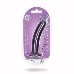 Ouch! Smooth Silicone 14,5 cm - Model z przyssawką, metaliczny kolor