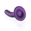Ouch! Smooth Silicone 14,5 cm - Model z przyssawką, metaliczny kolor