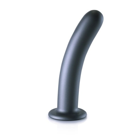 Ouch! Smooth Silicone 17 cm - Smukły model z przyssawką, srebrny