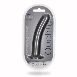 Ouch! Smooth Silicone 17 cm - Smukły model z przyssawką, srebrny