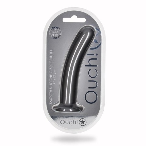 Ouch! Smooth Silicone 17 cm - Smukły model z przyssawką, srebrny Ouch! Smooth Silicone 17 cm - Smukły model z przyssawką, srebrny