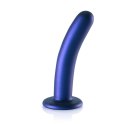 Ouch! Smooth Silicone - Model z przyssawką, 14,5 cm, metaliczny kolor