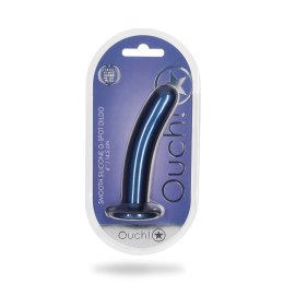 Ouch! Smooth Silicone - Model z przyssawką, 14,5 cm, metaliczny kolor